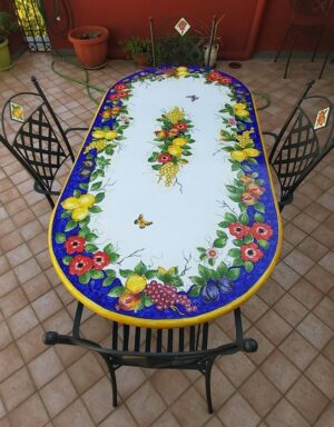tavolo in pietra lavica ovale