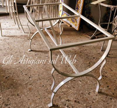 Base in ferro battuto per tavoli da giardino rettangolari