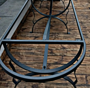 Base in ferro battuto per tavoli da giardino rettangolari e ovali