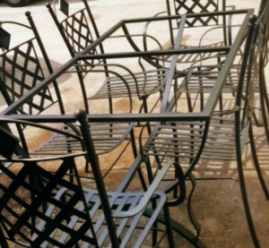 Base in ferro battuto per tavoli da giardino rettangolari e ovali