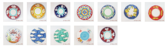 piatti in ceramica dipinti a mano